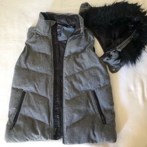 Gray hooded GAP vest